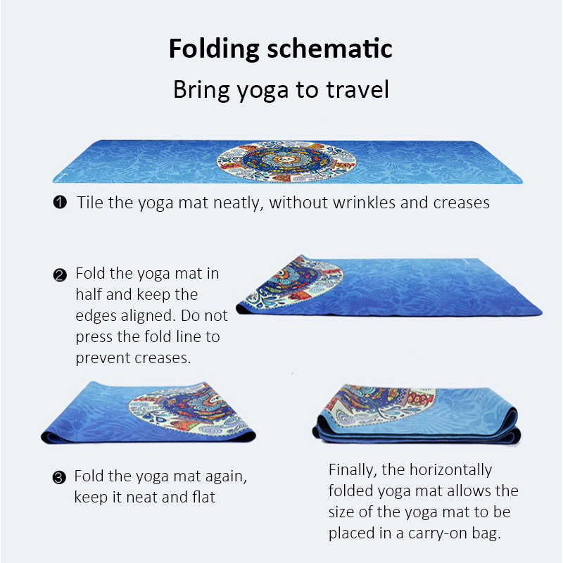 Discover a new dimension of your yoga practice with this foldable travel yoga mat, thoughtfully crafted from premium natural rubber 